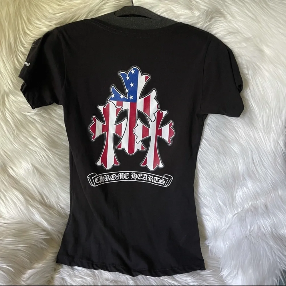 Chrome Hearts | Tops | Nwot Chrome Hearts T American Flag Cross